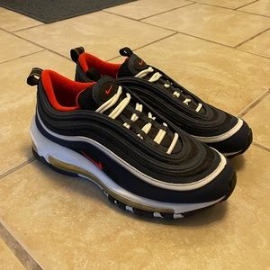 Nike Air Max 97 Midnight Navy Habanero Red (Size 5Y/6.5W)